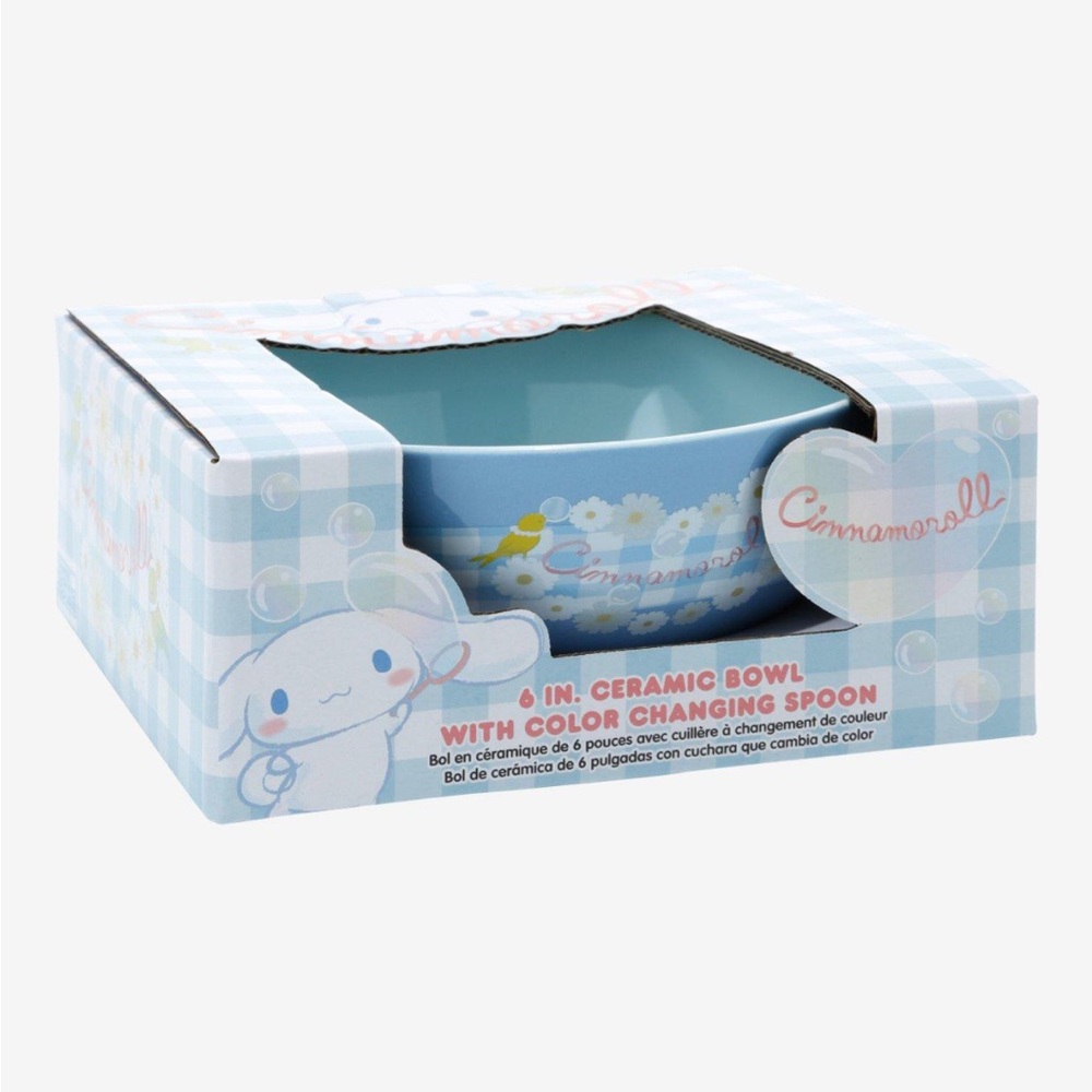 Cinnamoroll Gingham Ceramic Bowl‎ Color Changing Spoon Hot Topic Sanrio